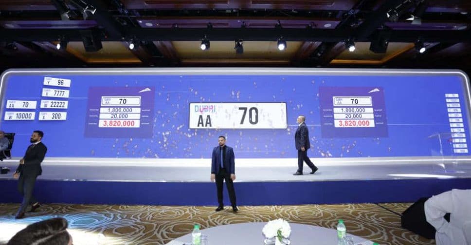A Dubai Number Plate (AA 70) Sold for AED 3.82 Million A Dubai Number Plate (AA 70) Sold for AED 3.82 Million