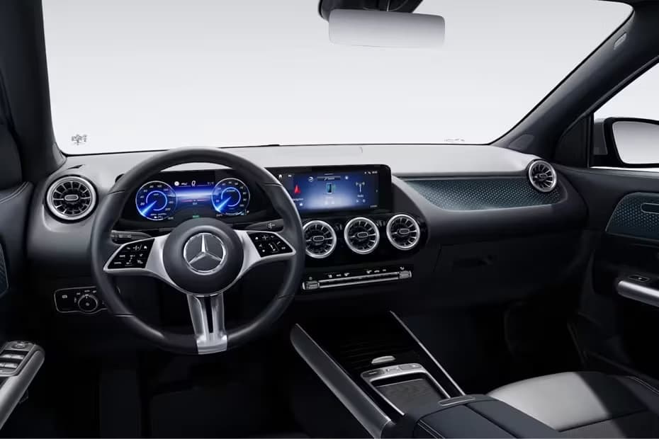 Mercedes-Benz EQA Dashboard Layout Floating Touchscreen Display With Steering Wheel And AC Vents Mercedes-Benz EQA Dashboard Layout Floating Touchscreen Display With Steering Wheel And AC Vents