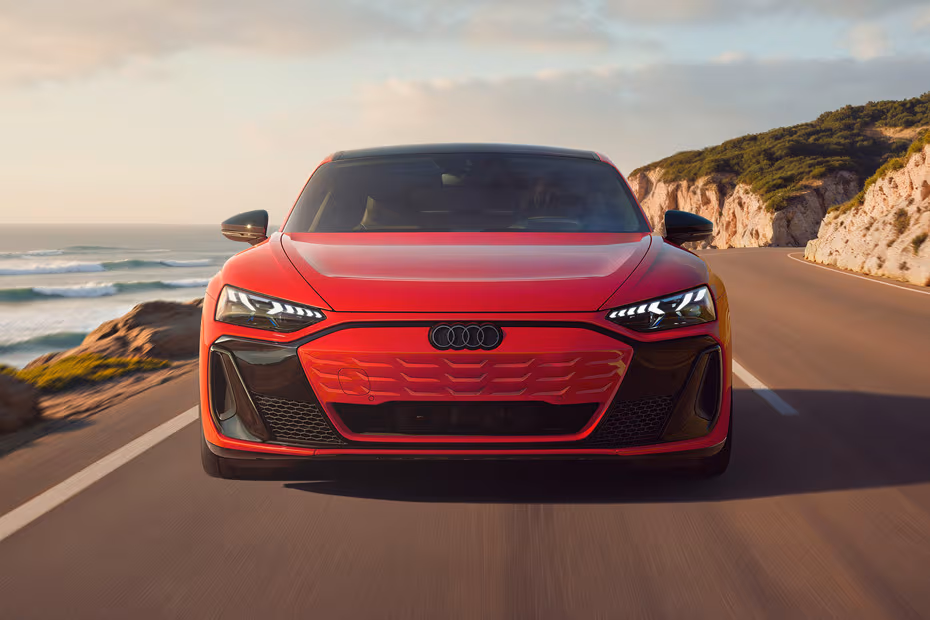 Audi E-tron GT 2026 Front View With LED Headlights Audi E-tron GT 2026 Front View With LED Headlights