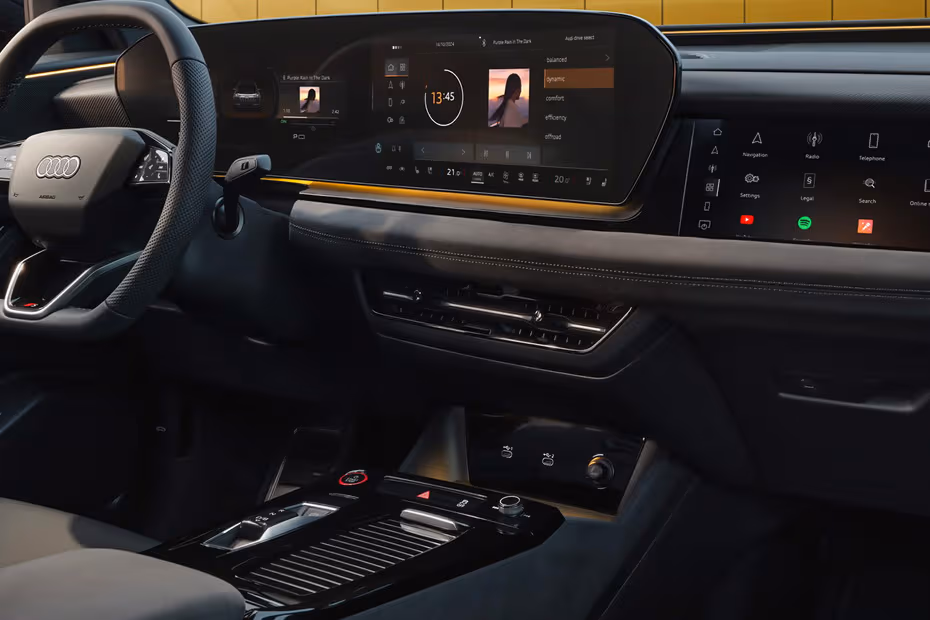 Audi SQ6 Sportback e-tron 2026 interior centre console storage compartment Audi SQ6 Sportback e-tron 2026 interior centre console storage compartment