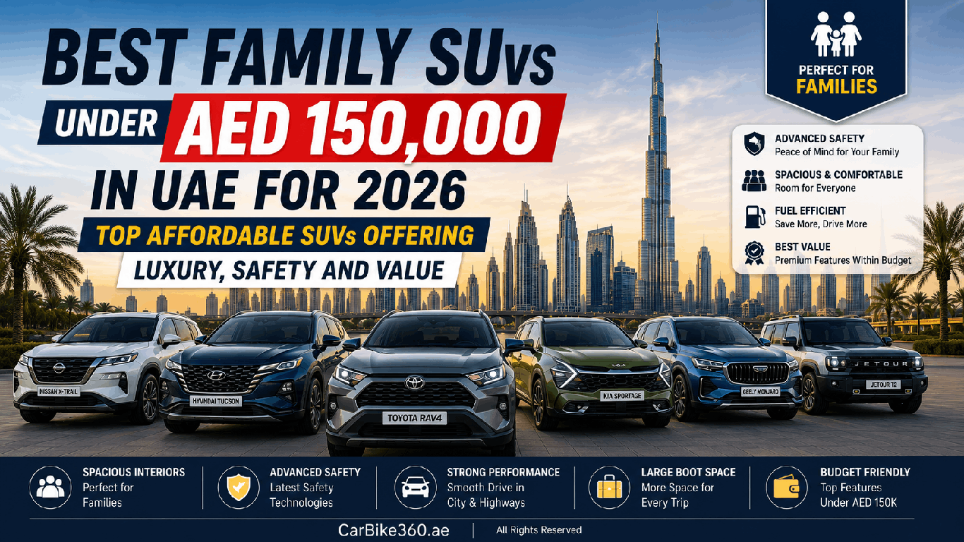Best Family SUVs Under AED 150,000 in UAE for 2026: Top Affordable SUVs Offering Luxury, Safety and Value Best Family SUVs Under AED 150,000 in UAE for 2026: Top Affordable SUVs Offering Luxury, Safety and Value