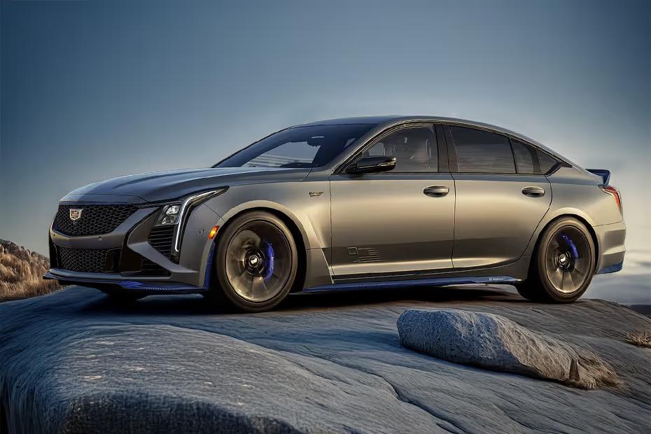 Cadillac CT5 V 2026 Front left side angle view with alloy wheels Cadillac CT5 V 2026 Front left side angle view with alloy wheels