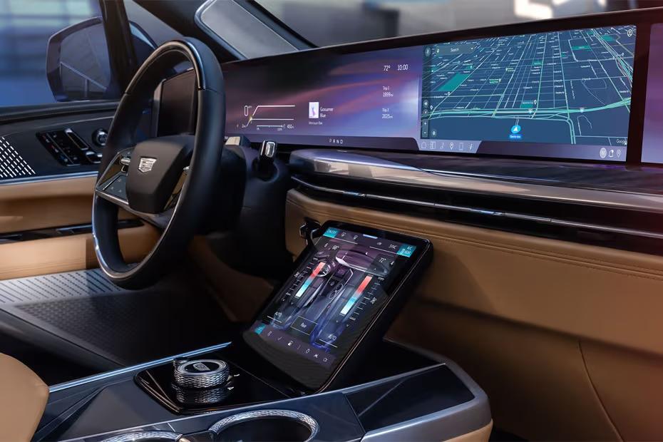 Cadillac Escalade IQ 2026 SUV Interior centre console storage compartment Cadillac Escalade IQ 2026 SUV Interior centre console storage compartment