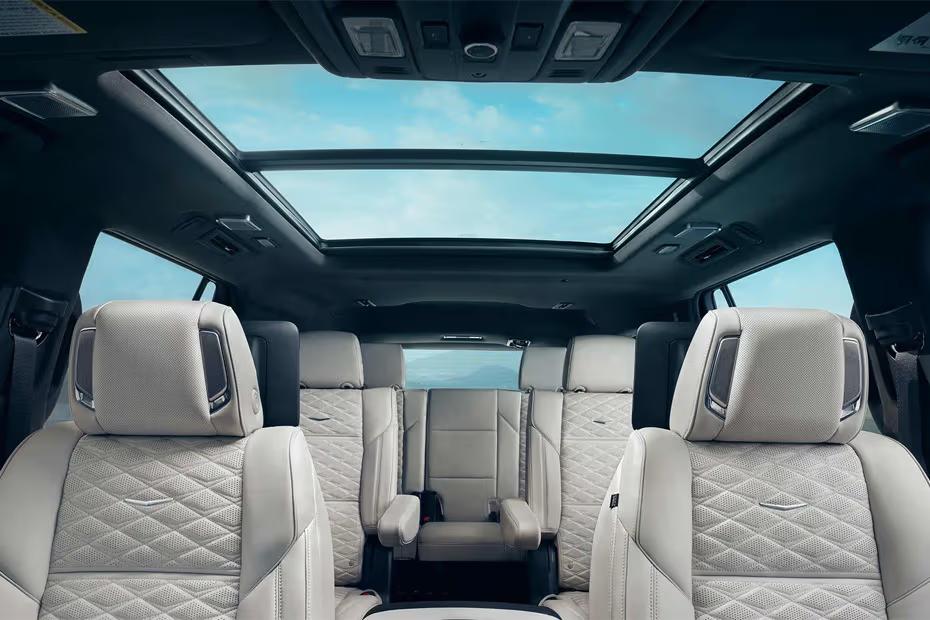Cadillac Escalade V 2026 Front Passenger Cabin View with Panoramic Sunroof Cadillac Escalade V 2026 Front Passenger Cabin View with Panoramic Sunroof