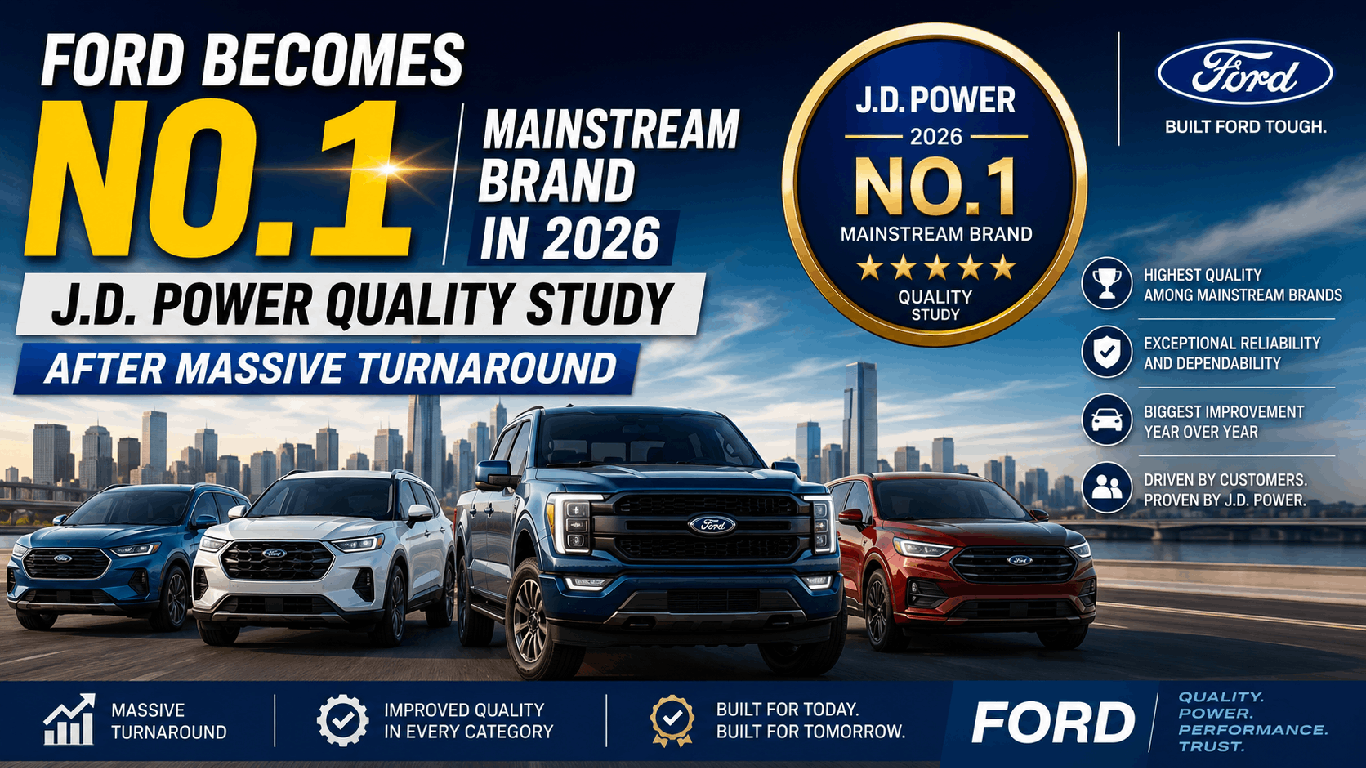 Ford Becomes No.1 Mainstream Brand in 2026 J.D. Power Quality Study After Massive Turnaround Ford Becomes No.1 Mainstream Brand in 2026 J.D. Power Quality Study After Massive Turnaround