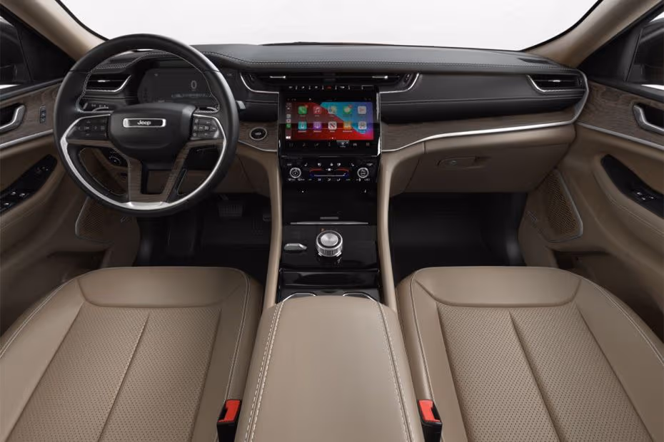Jeep Grand Cherokee L 2026 dashboard with floating touchscreen infotainment system Jeep Grand Cherokee L 2026 dashboard with floating touchscreen infotainment system