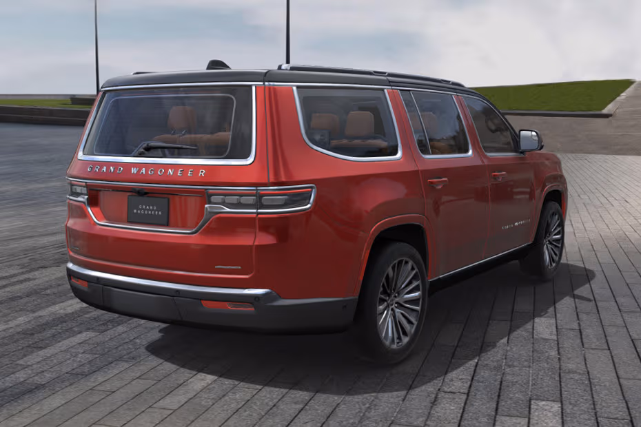 Jeep Grand Wagoneer 2026 front seats from a low passenger-side angle Jeep Grand Wagoneer 2026 front seats from a low passenger-side angle
