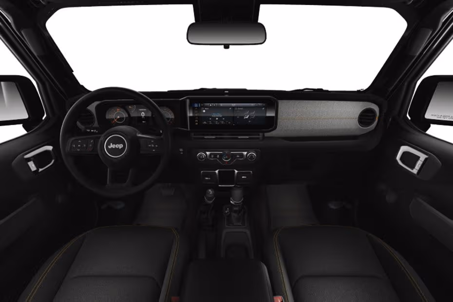 Jeep Wrangler 4 Door 2026 Dashboard with digital instrument cluster and steering wheel Jeep Wrangler 4 Door 2026 Dashboard with digital instrument cluster and steering wheel