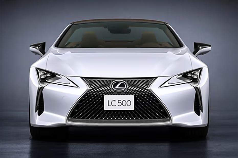 Lexus LC 500 Convertible 2026 Coupe White front view with LED Headlights Lexus LC 500 Convertible 2026 Coupe White front view with LED Headlights