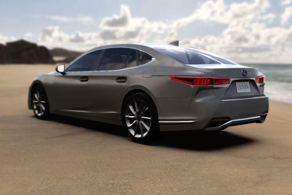 Lexus LS 2026 Sedan Rear Left side angle view showing taillights Lexus LS 2026 Sedan Rear Left side angle view showing taillights