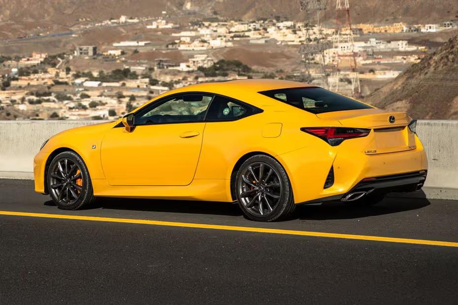 Lexus RC 2026 Coupe Yellow Rear Cross Side View Lexus RC 2026 Coupe Yellow Rear Cross Side View