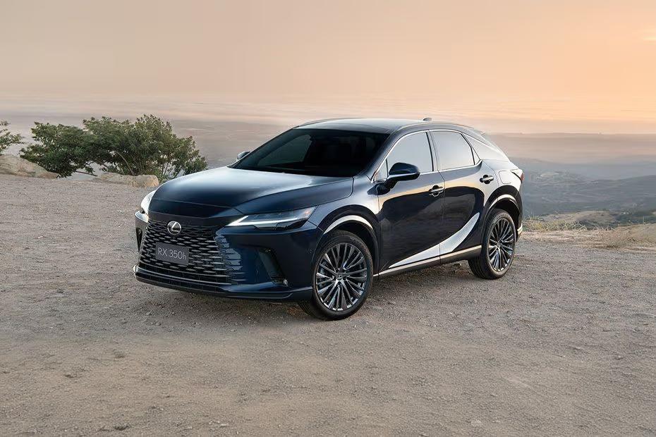 Lexus RX Hybrid 2026 SUV Graphite Black Front Low Angle View Lexus RX Hybrid 2026 SUV Graphite Black Front Low Angle View