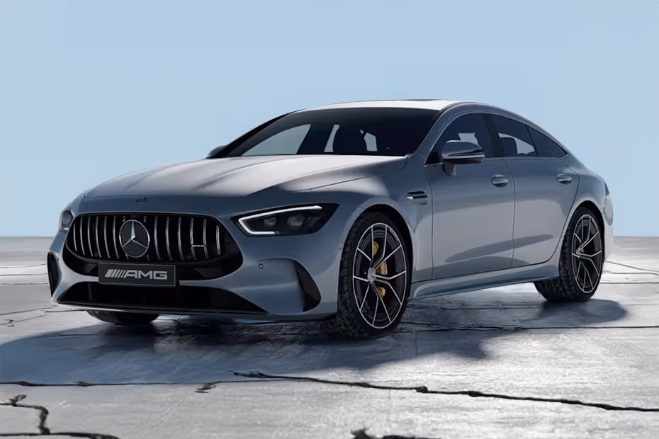Mercedes-Benz AMG GT 4 DOOR 2026 Front Left side angle view showing LED DRLs Mercedes-Benz AMG GT 4 DOOR 2026 Front Left side angle view showing LED DRLs