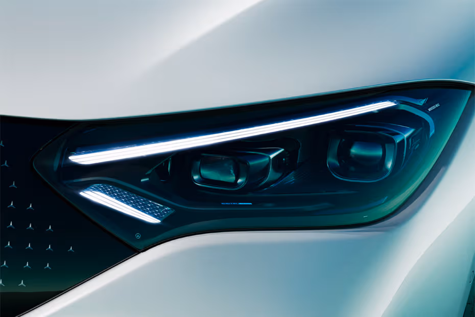 Mercedes-Benz EQE 2026 LED Projector Headlight Close up Mercedes-Benz EQE 2026 LED Projector Headlight Close up