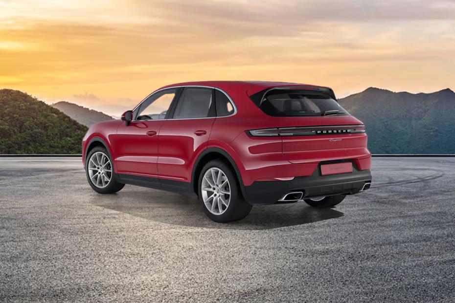 Porsche Cayenne 2026 Rear Left Side Angle View Showing Taillights, Tailgate and Alloy Wheels Porsche Cayenne 2026 Rear Left Side Angle View Showing Taillights, Tailgate and Alloy Wheels