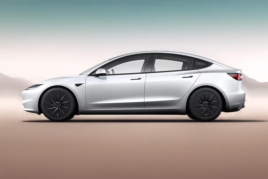 Tesla Model 3 2026 Left Side Profile with Alloy Wheels Tesla Model 3 2026 Left Side Profile with Alloy Wheels
