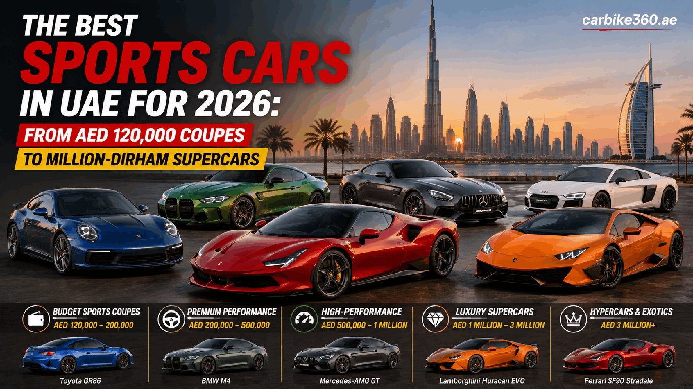 The Best Sports Cars in UAE for 2026: From AED 120,000 Coupes to Million-Dirham Supercars The Best Sports Cars in UAE for 2026: From AED 120,000 Coupes to Million-Dirham Supercars