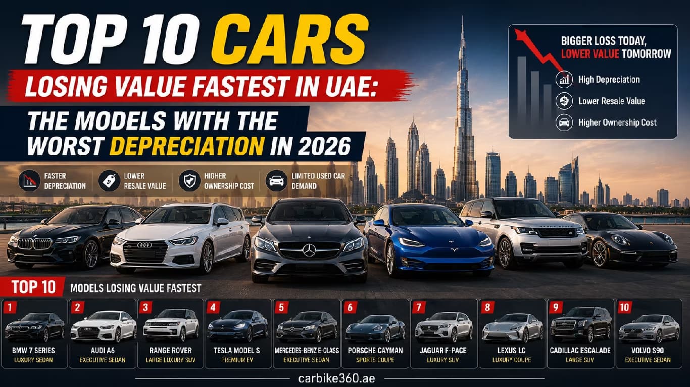 Top 10 Cars Losing Value Fastest in UAE: The Models With the Worst Depreciation in 2026 Top 10 Cars Losing Value Fastest in UAE: The Models With the Worst Depreciation in 2026