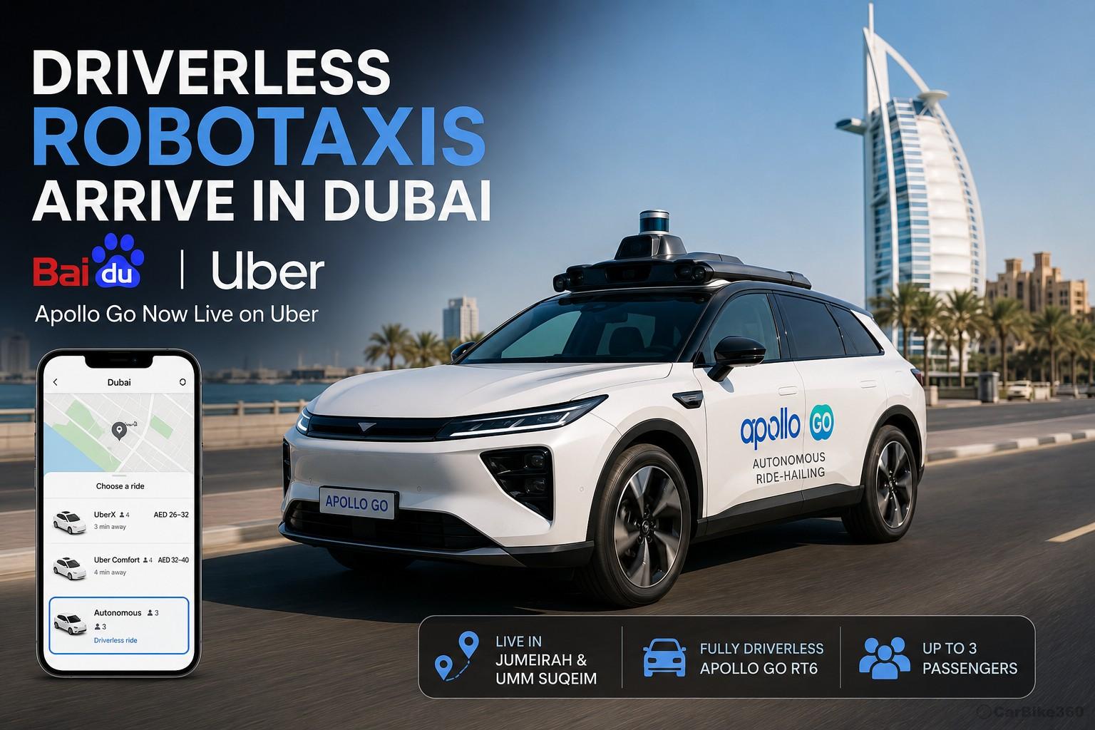 Baidu Apollo Go Driverless Robotaxis Launch on Uber in Dubai Baidu Apollo Go Driverless Robotaxis Launch on Uber in Dubai