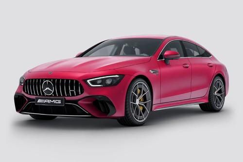 Mercedes-Benz AMG GT 4 Door Coupe 2026 front right side angle view Mercedes-Benz AMG GT 4 Door Coupe 2026 front right side angle view