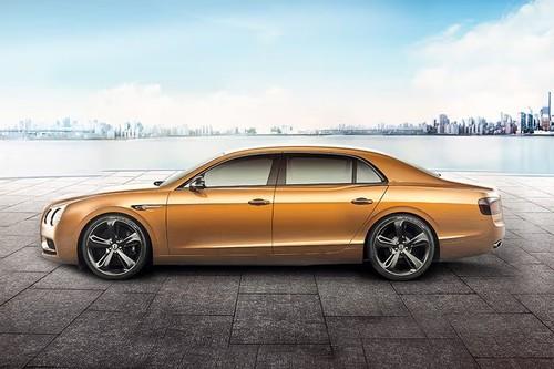 Bentley Flying Spur 2027 Sedan left side profile with alloy wheels Bentley Flying Spur 2027 Sedan left side profile with alloy wheels