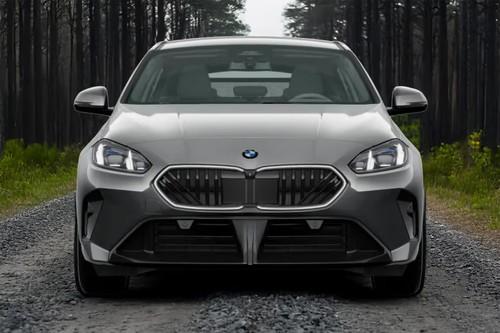 BMW 1 Series 2024 Forzen Pure Gray SUV front view with LED Headlights BMW 1 Series 2024 Forzen Pure Gray SUV front view with LED Headlights