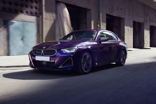 BMW 2 Series Purple Coupe front left side angle view BMW 2 Series Purple Coupe front left side angle view