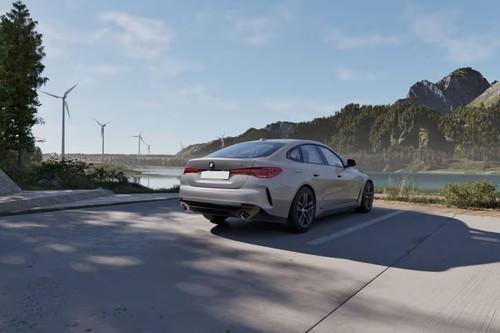 BMW 4 Series Gran Coupe Rear Left side angle view showing taillights, tailgate and alloy wheels BMW 4 Series Gran Coupe Rear Left side angle view showing taillights, tailgate and alloy wheels