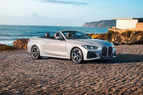 BMW 4 Series White Convertible front left side angle view BMW 4 Series White Convertible front left side angle view