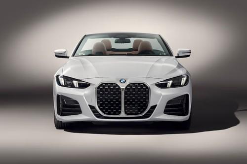 BMW 4 Series White Convertible front view with LED Headlights BMW 4 Series White Convertible front view with LED Headlights