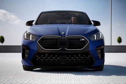 BMW X2 M Portimao blue SUV front view with LED Headlights BMW X2 M Portimao blue SUV front view with LED Headlights