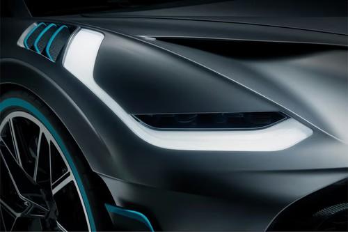 Bugatti Divo Black Sportscar Projector LED Headlight Close up Bugatti Divo Black Sportscar Projector LED Headlight Close up
