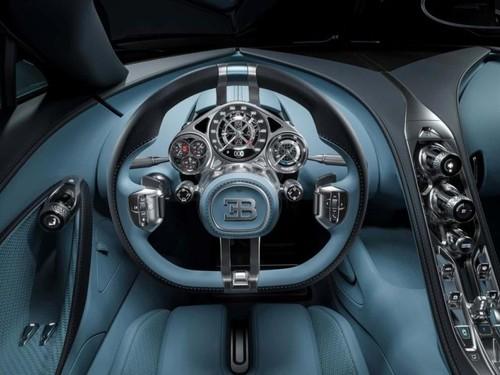 Bugatti Tourbillon Coupe interior view showing the steering wheel Bugatti Tourbillon Coupe interior view showing the steering wheel