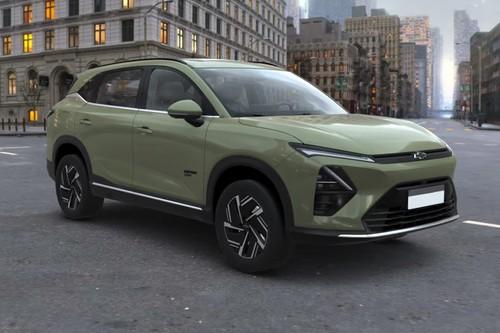 Chevrolet Captiva Phev 2026 Khaki Green SUV front fender with wheel arch cladding Chevrolet Captiva Phev 2026 Khaki Green SUV front fender with wheel arch cladding