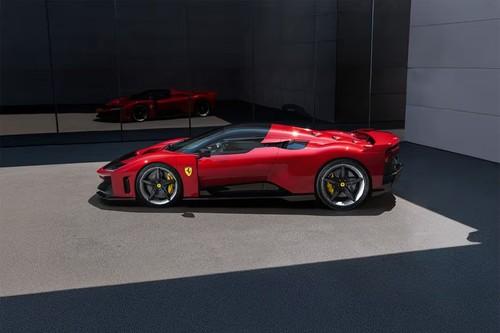 Ferrari F 80 Rosso Scuderia Coupe left side profile with alloy wheels Ferrari F 80 Rosso Scuderia Coupe left side profile with alloy wheels