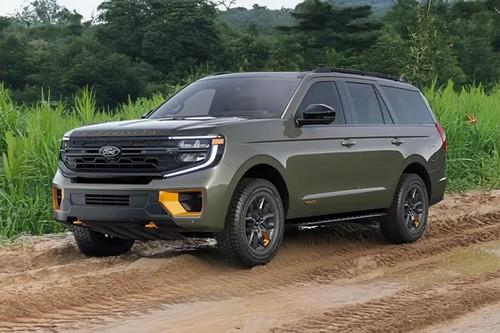 Ford Expedition 2026 Wild Green SUV Stying and Shape of Front Bumper Ford Expedition 2026 Wild Green SUV Stying and Shape of Front Bumper