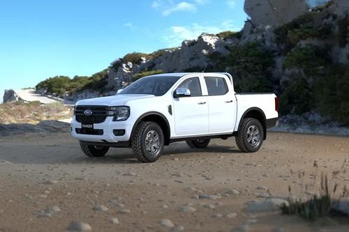 Ford Ranger 2025 Frozen White Pickup Truck Front Left Perspective View Ford Ranger 2025 Frozen White Pickup Truck Front Left Perspective View