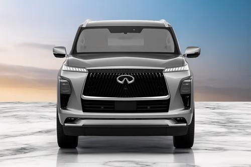 Infiniti QX80 2026 SUV front view with LED Headlights Infiniti QX80 2026 SUV front view with LED Headlights