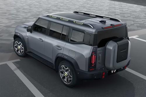 Jetour T2 2026 SUV Rear Left side angle view showing taillights, tailgate and alloy wheels Jetour T2 2026 SUV Rear Left side angle view showing taillights, tailgate and alloy wheels