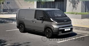 Kia PV 5 Cargo 2026 MPV front right side angle view on city street Kia PV 5 Cargo 2026 MPV front right side angle view on city street
