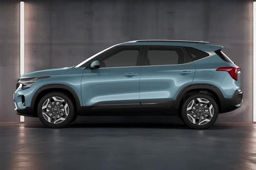 Kia Seltos 2025 SUV Left side profile with alloy wheels Kia Seltos 2025 SUV Left side profile with alloy wheels