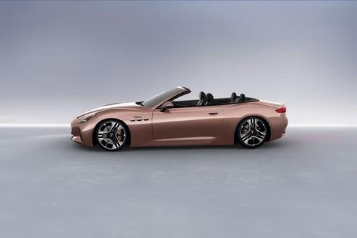 Maserati GranCabrio Rose Gold Over Magnetic Coupe left side profile with alloy wheels Maserati GranCabrio Rose Gold Over Magnetic Coupe left side profile with alloy wheels