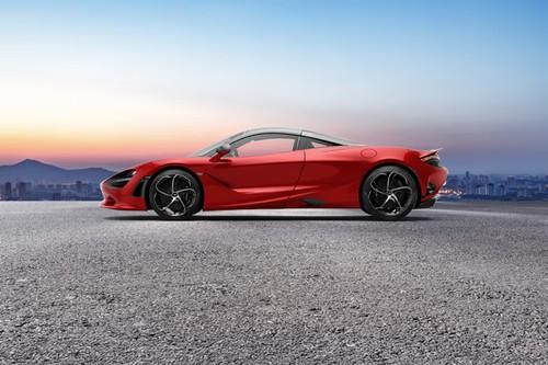 McLaren 750S Amore Red Coupe left side profile with alloy wheels McLaren 750S Amore Red Coupe left side profile with alloy wheels