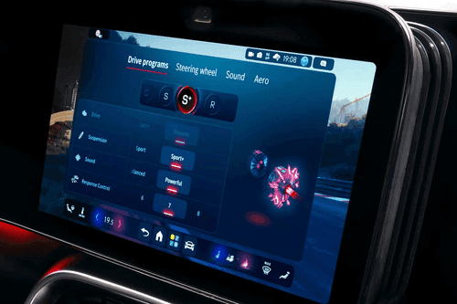 Mercedes-Benz Maybach SL 680 Infotainment system displaying navigation interface Mercedes-Benz Maybach SL 680 Infotainment system displaying navigation interface
