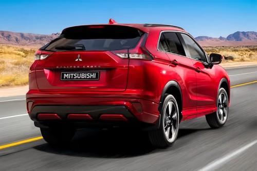 Mitsubishi Eclipse Cross 2026 SUV Rear right angle highlighting the taillight, rear bumper, and alloy wheel Mitsubishi Eclipse Cross 2026 SUV Rear right angle highlighting the taillight, rear bumper, and alloy wheel