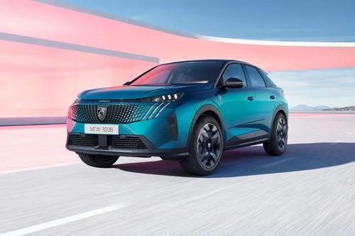 Peugeot 3008 2026 SUV front left-side low-angle view Peugeot 3008 2026 SUV front left-side low-angle view