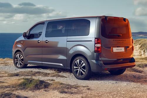 Peugeot Traveller 2026 Minivan rear left side angle view with taillights Peugeot Traveller 2026 Minivan rear left side angle view with taillights