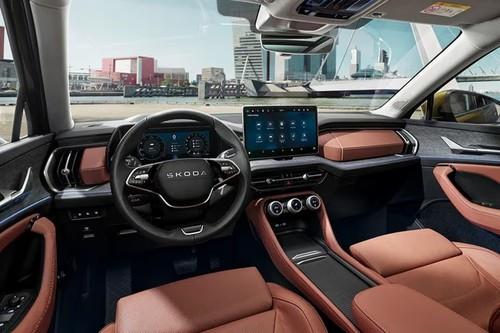 Skoda Kodiaq 2025 Sedan Dashboard Layout with Dual Integrated Displays Skoda Kodiaq 2025 Sedan Dashboard Layout with Dual Integrated Displays