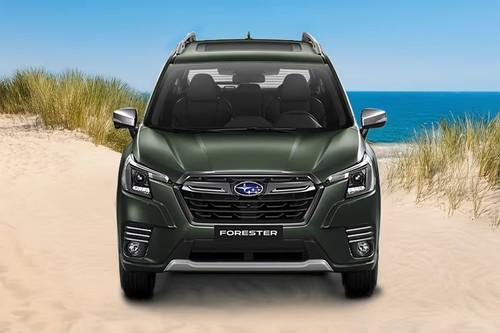 Subaru Forester 2026 Green SUV front view with LED Headlights Subaru Forester 2026 Green SUV front view with LED Headlights