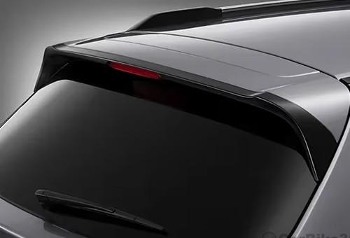 Subaru Outback SUV roof-mounted rear spoiler with integrated brake light close-up Subaru Outback SUV roof-mounted rear spoiler with integrated brake light close-up